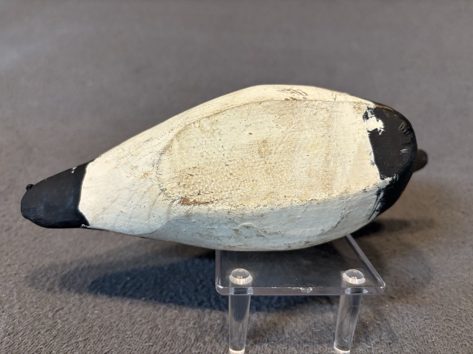 Vintage Phil Kemp Wooden Miniature Carved Kent Island Decoy Canvasback Ca. 1960s