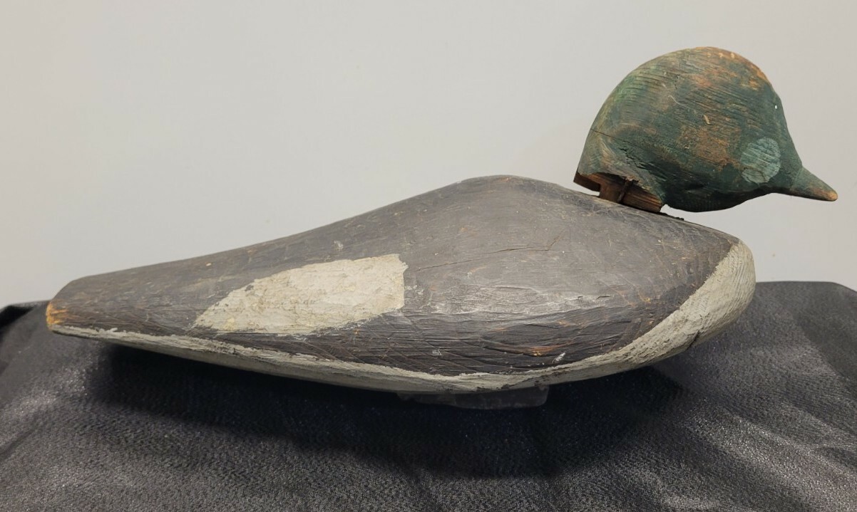 Antique Hand Carved duck Decoy hand painted wood decoy Maryland hunting decoy