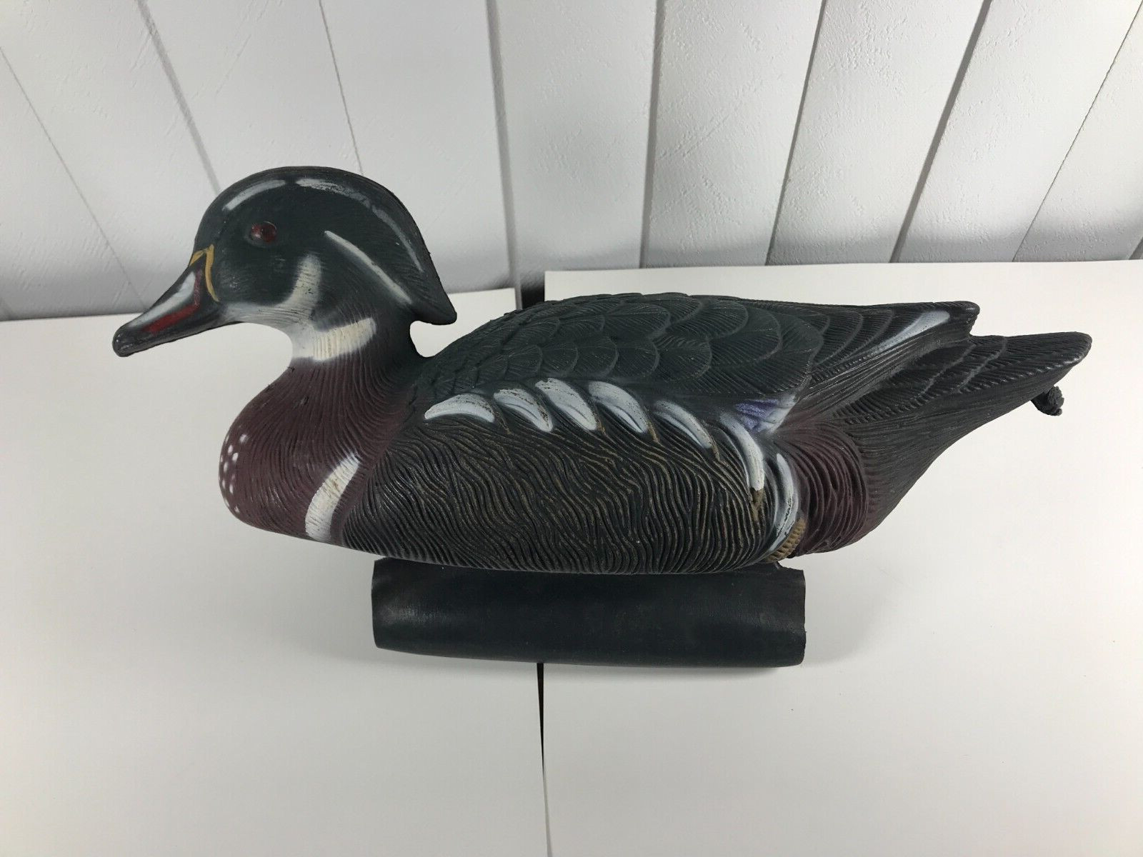 Vintage Flambeau Drake Wood Duck Decoy- USA Made – Hollow Plastic 16″