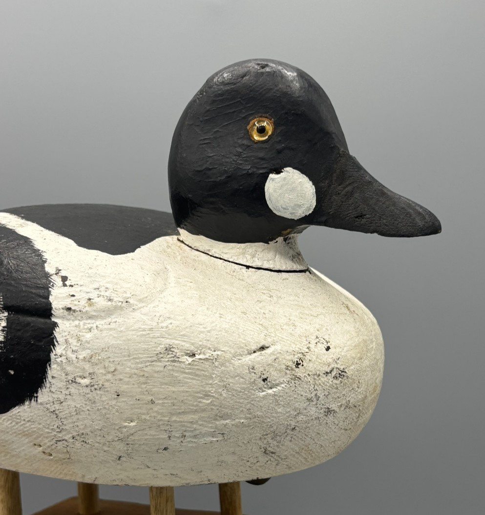 **VERDUN, QUEBEC**GOLDENEYE DRAKE VINTAGE DUCK DECOY *GLASS EYES**RAISED WINGS**