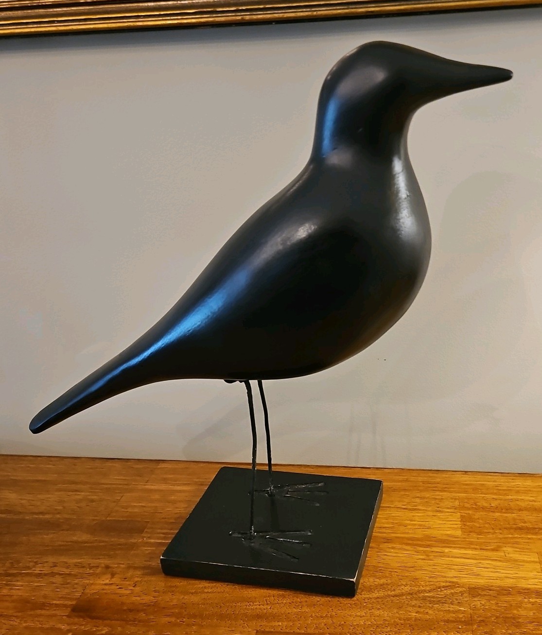 Vintage Crow Decoy, Hand Made, Solid Wood