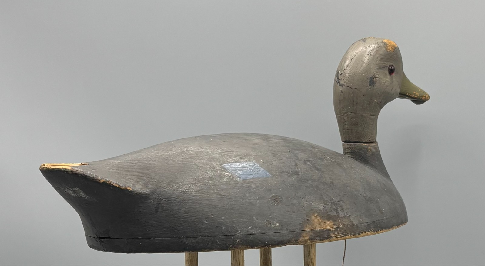 **ORIGINAL PAINT** KINGSTON ONTARIO(?) BLACK DUCK ANTIQUE DECOY “EGGSHELL THIN”