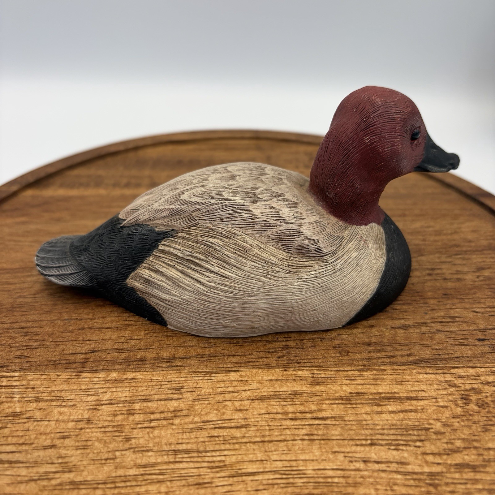 Hand Carved Wood Canvasback Duck Decoy MD 1989 Signed J.R. Williams Glass Eyes