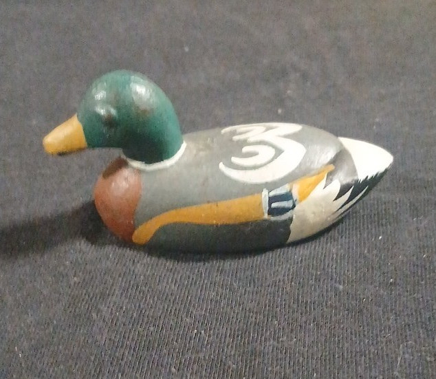 Vintage Hand-Painted Cast Iron Mallard Duck Solid Body Figurine