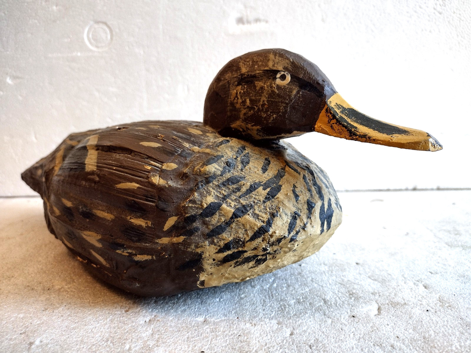 Vintage Duck Decoy Hand Painted Made in Italy 14″ Lightweight Cabin Man Cave