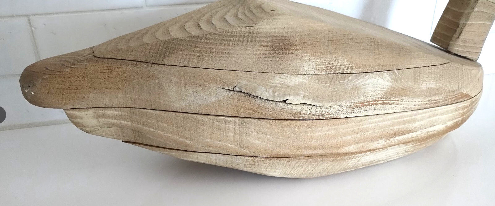 Vintage Carved White Pine Swan Decoy Farmhouse Decor Rustic Primitive Posable