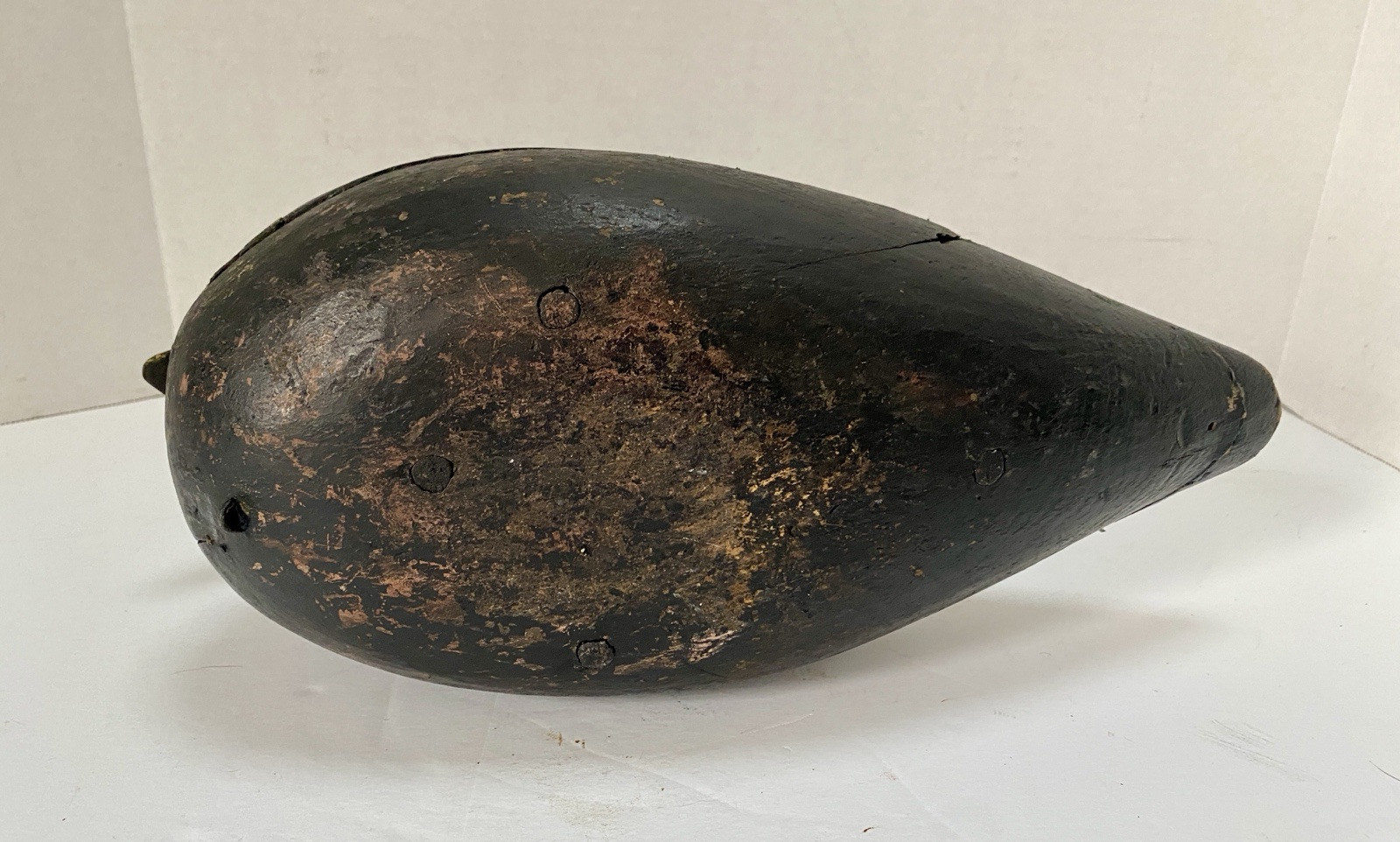 White-winged Scoter Duck Decoy, Vintage, Wood, Nailed in Head Set, Unsigned