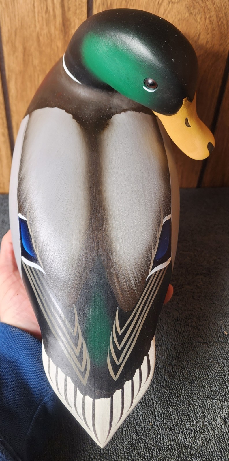 Bill Schauber Mallard Duck Decoy Signed 2003 Bird Chesapeake Bay VTG Maryland