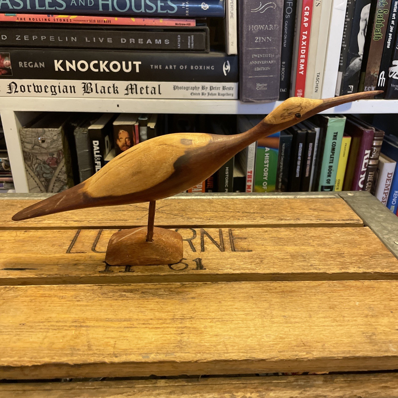 Antique Carved Wood Shorebird Decoy Primitive Folk Art Hand Made 12” Vintage