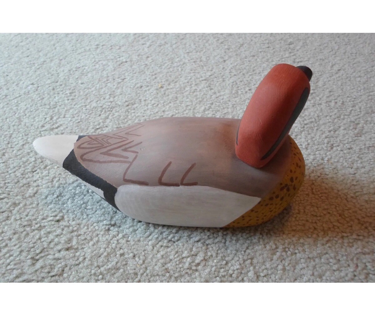 Unknown Maker ~ Vintage Hollow Carved Working Duck Drake Decoy @ 9.0″ ~ Unsigned
