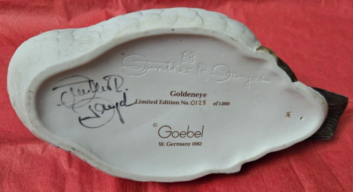 Goebel 1982 Goldeneye Ltd Edition #0125 Duck Decoy Signed Gunther Granget 6.5×3″