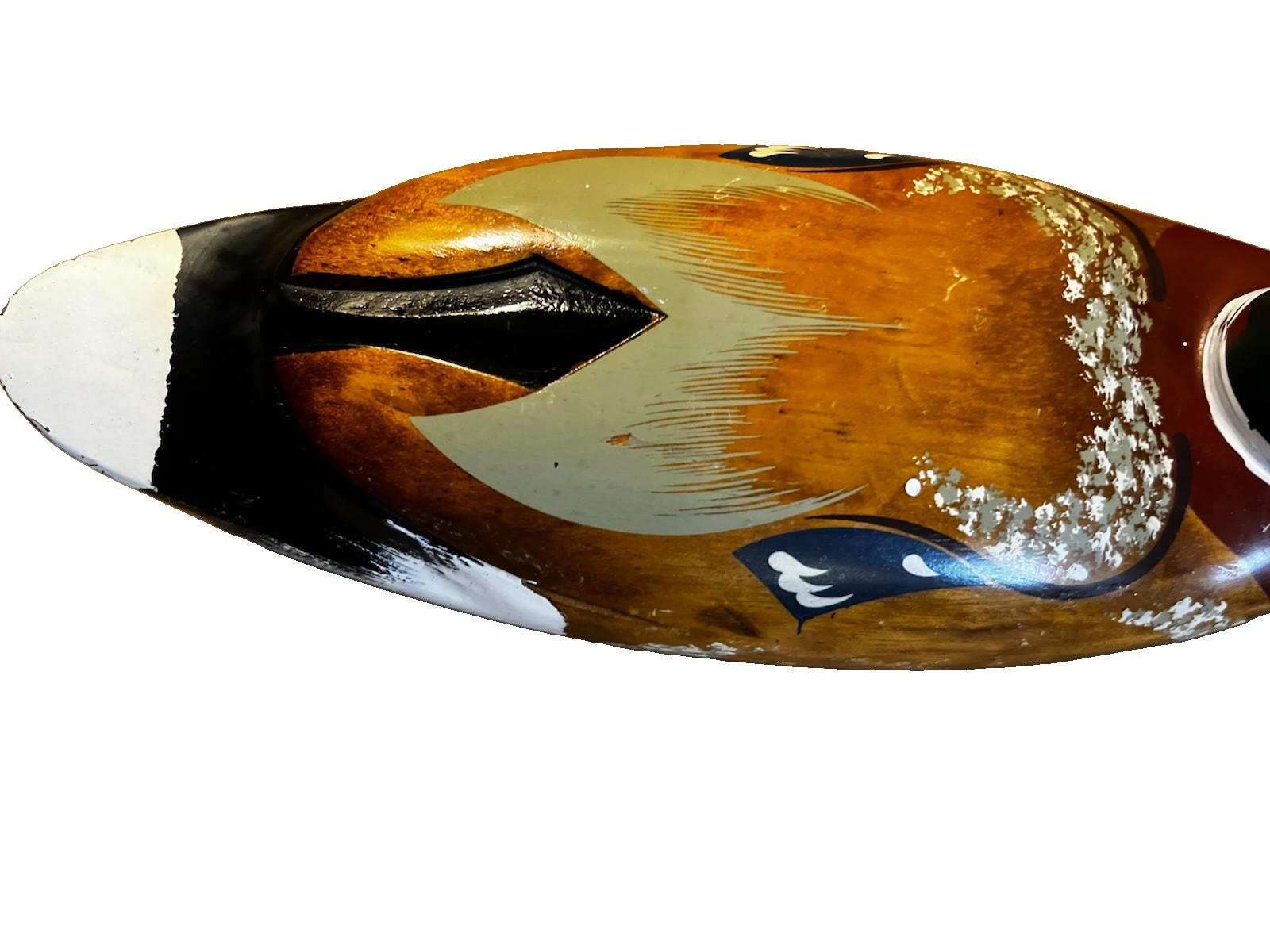 Vintage Hand Carved Painted Wooden Mallard Duck Decoy Home Decor Glass Eyes 14”