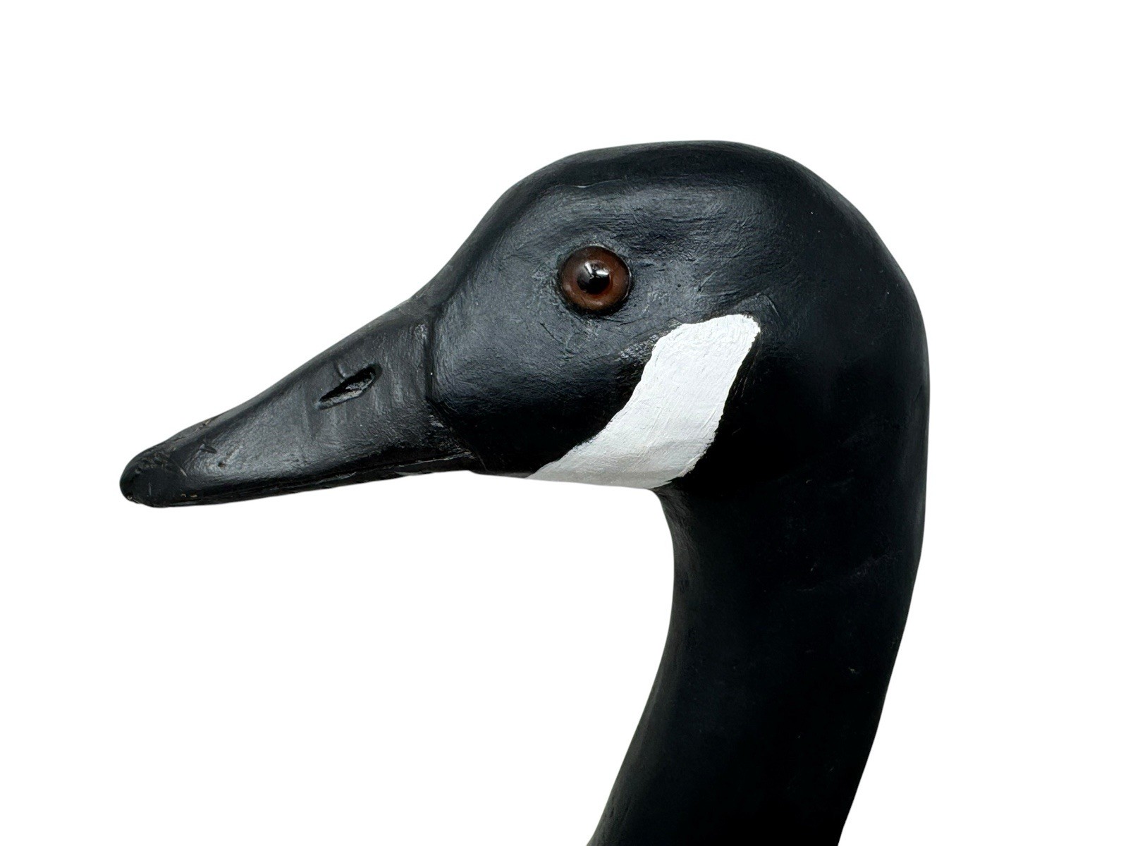 1990 Paddy Gregg Hand Carved Wood Canadian Goose Decoy w/Glass Eyes