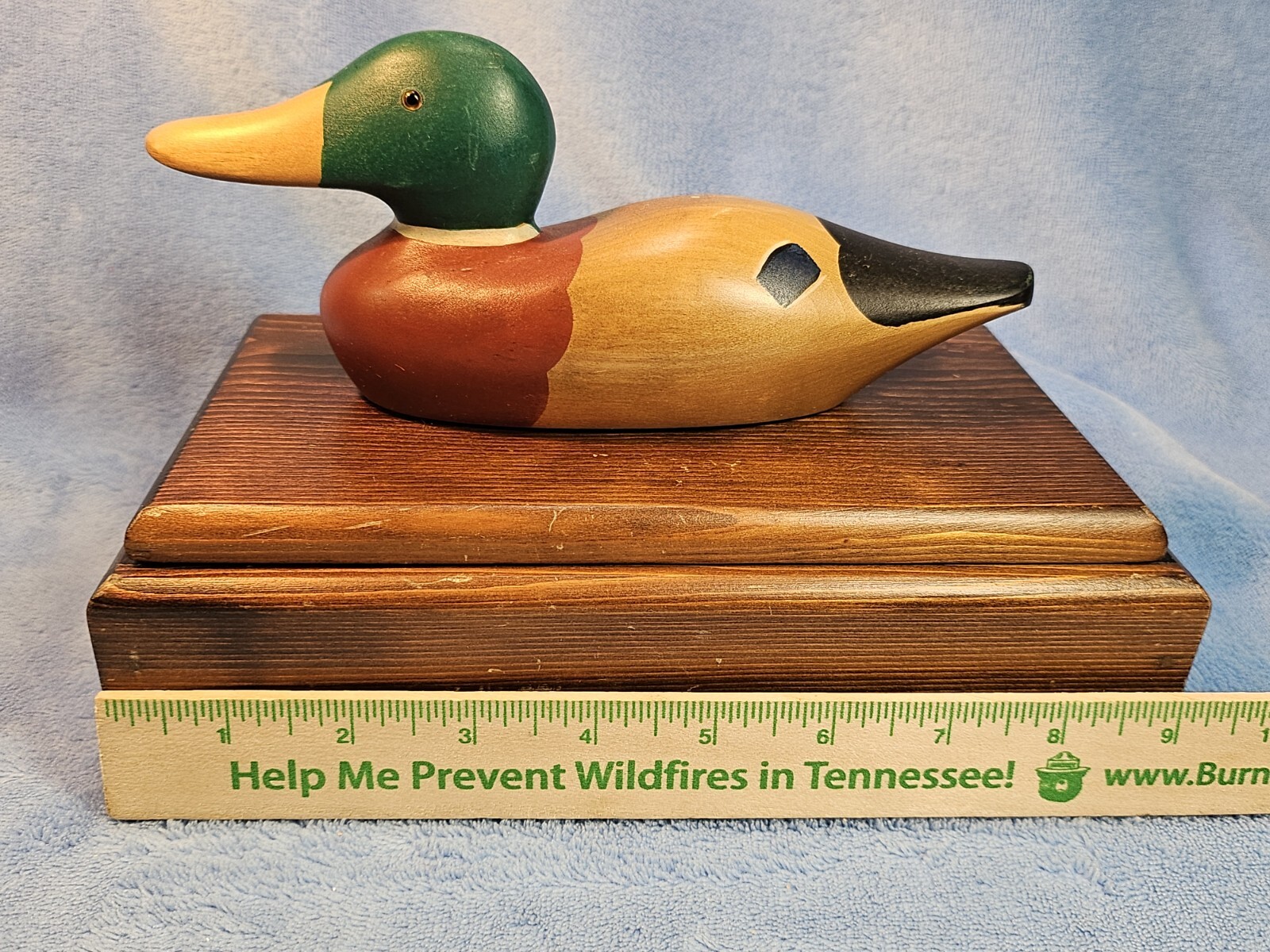 VINTAGE SIGNED 1984 RON FISHER DUCK DECOY MOUNTED CUSTOM MALLARD WOODEN BOX