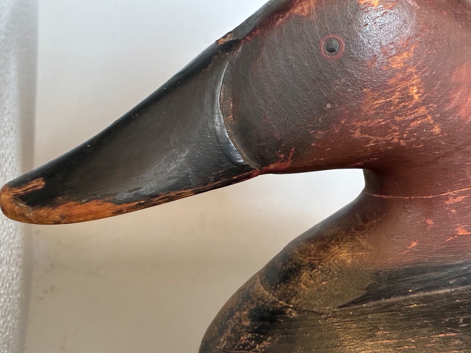 Vintage 1940s Maryland Madison Mitchell? Red Head Working Duck Decoy