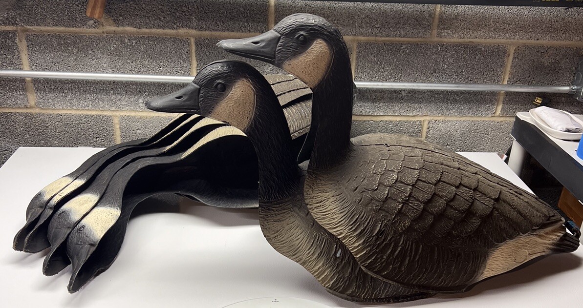 6 Large Sport Plast Goose Geese Decoy Hollow Shell Stackable Made Italy 2 Kinds