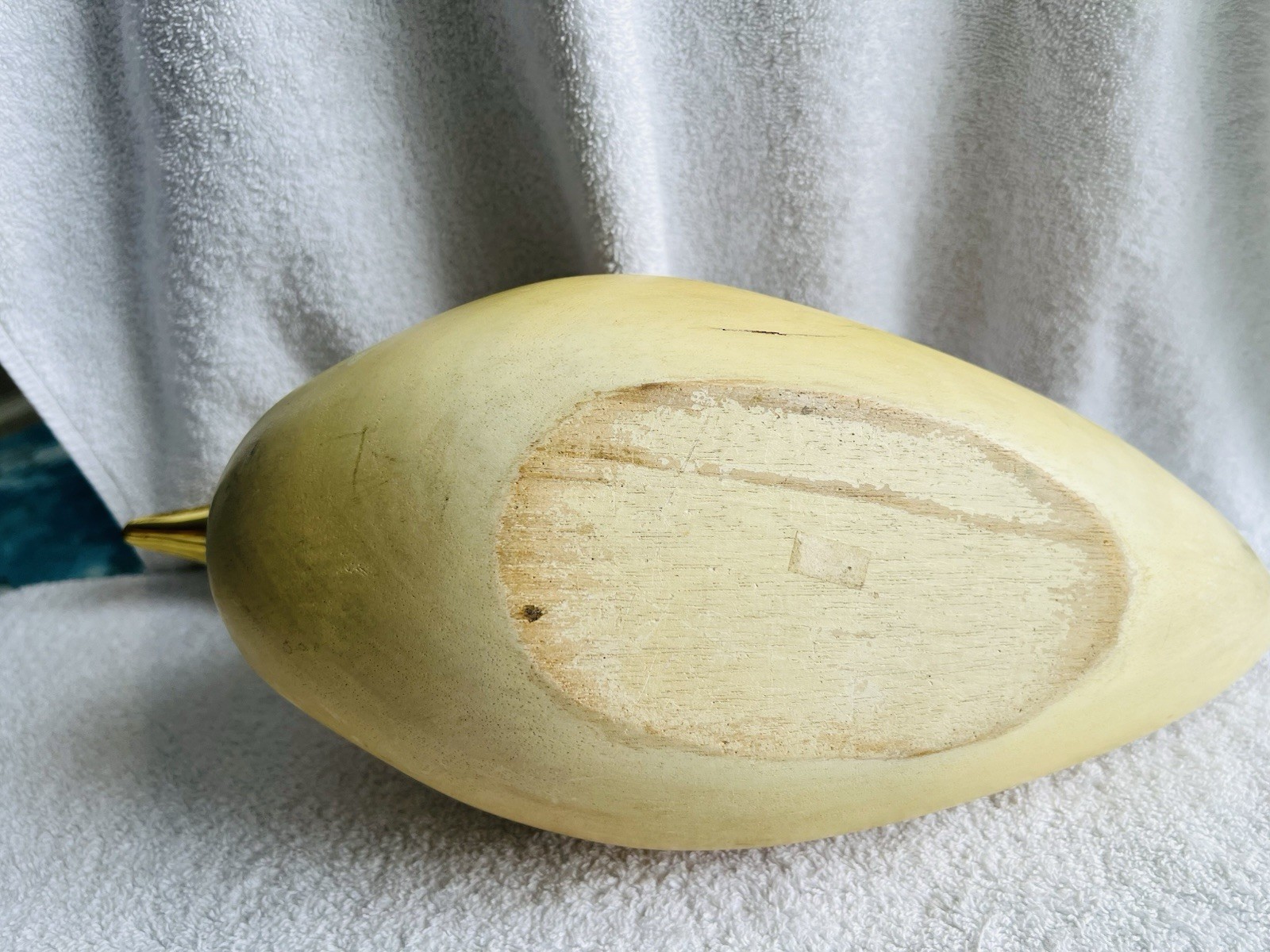 Vintage Wood Goose Decoy Solid Body Hand Painted Hand Carved