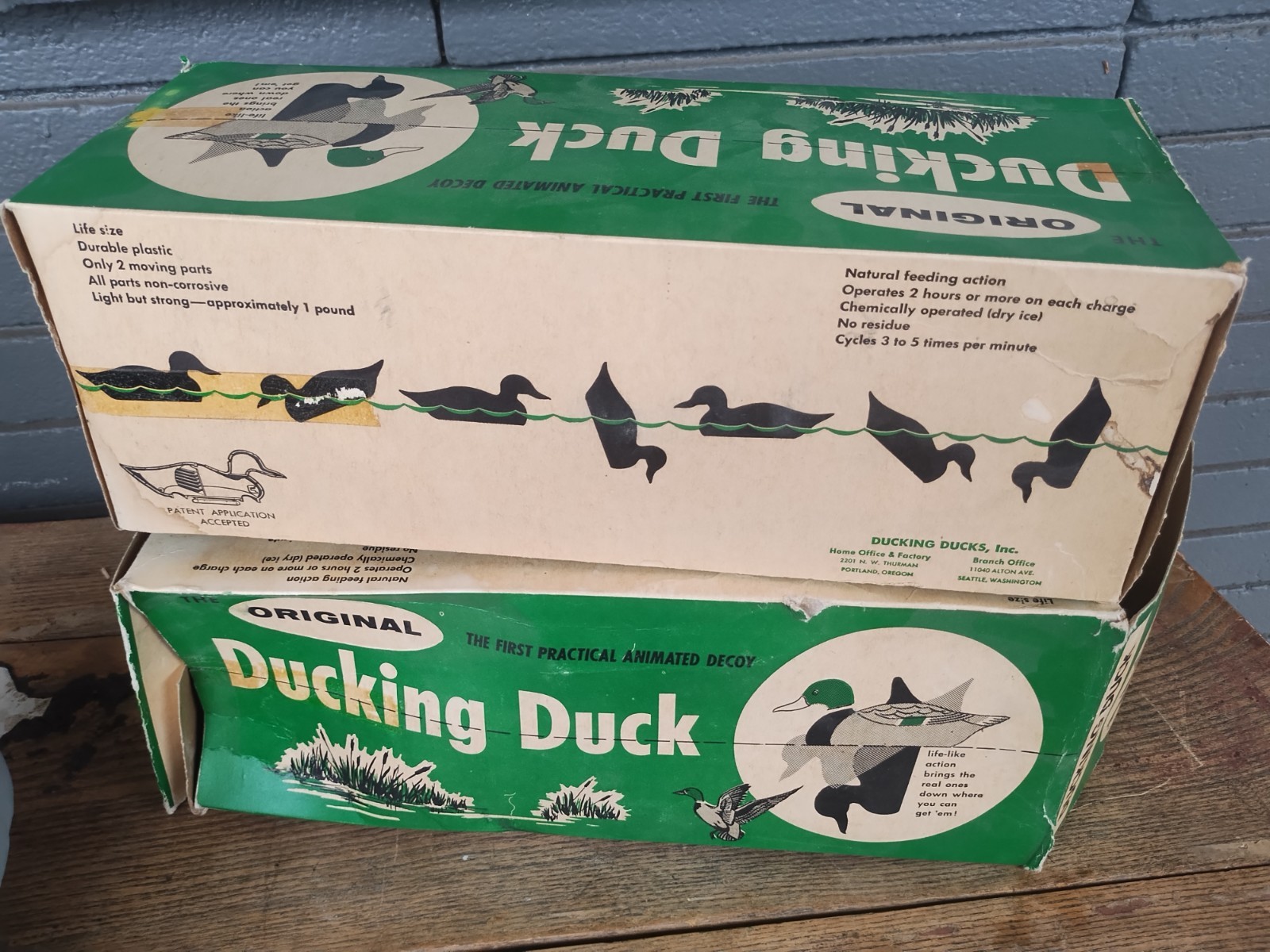 Vintage Duck Decoy Lot 2 NIB Plastic Ducking Ducks Animated Moving Decoys