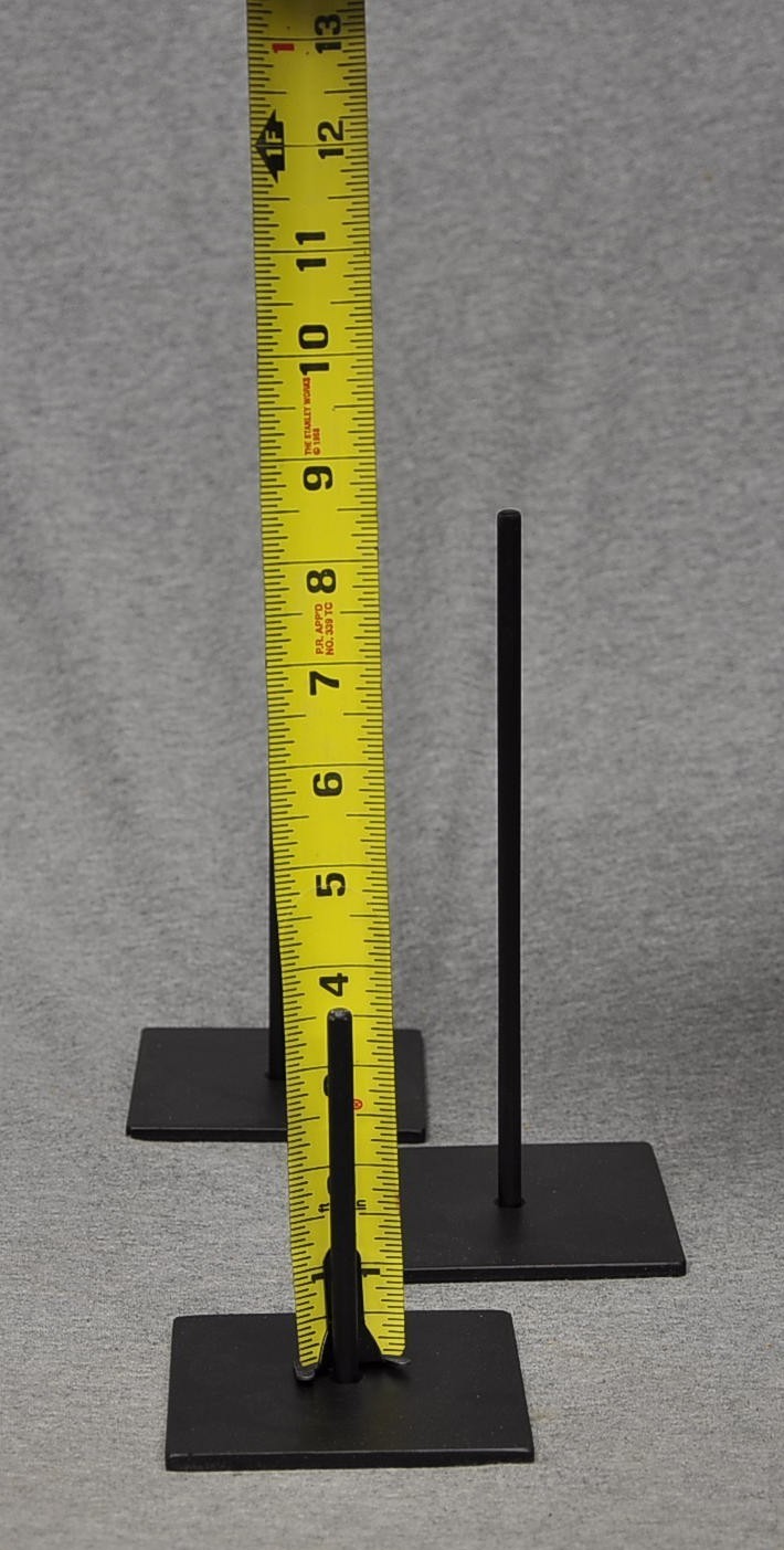 3- STEEL SHOREBIRD STANDS 1/4″ ROD 3-1/2″ X 3-1/2″ BASE BLACK 3-SIZES NO DECOYS