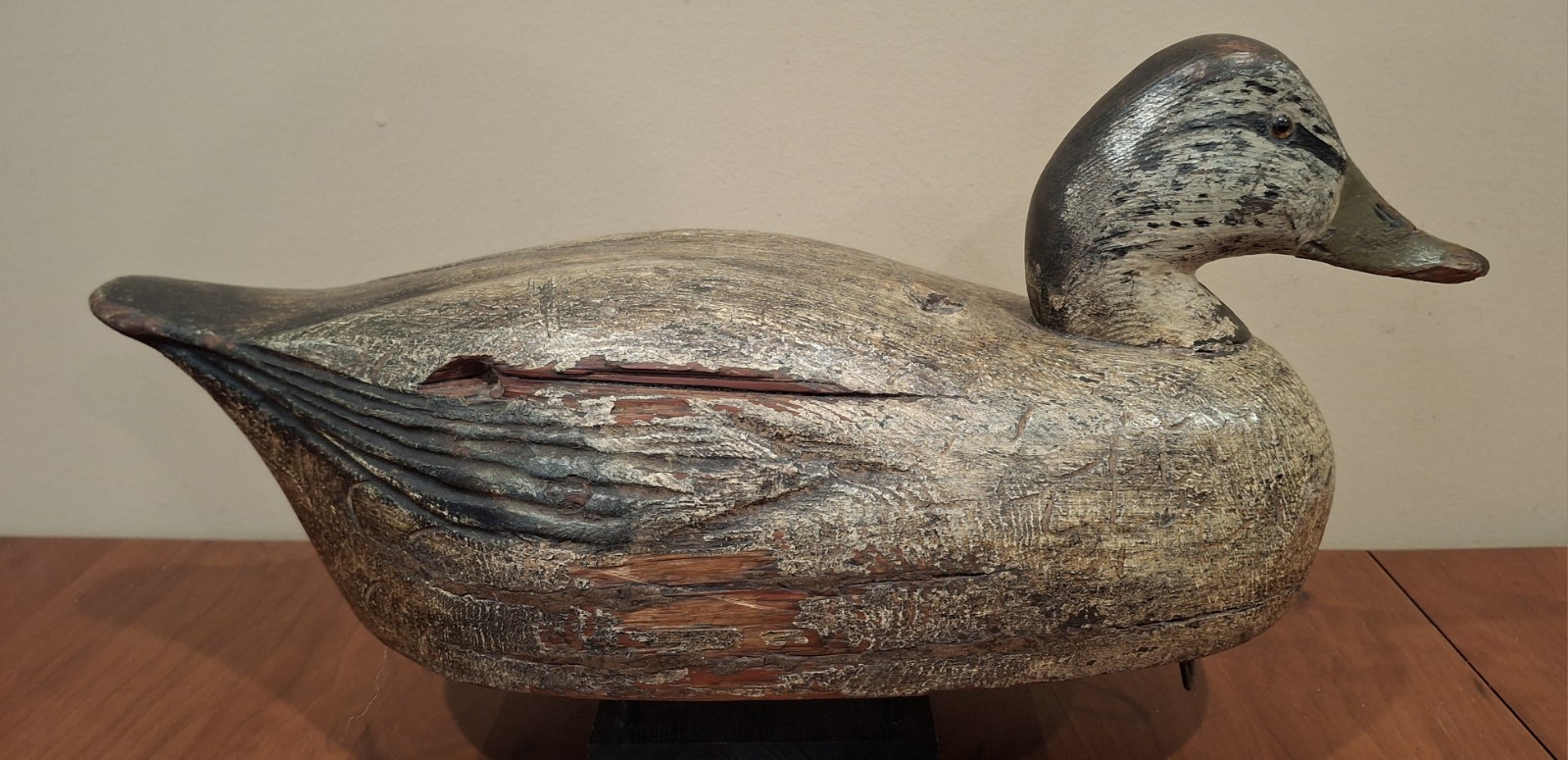EARLY BEN OR FRANK SCHMIDT BLACK DUCK VINTAGE DECOY, DETROIT, MI Ca. 1930’s