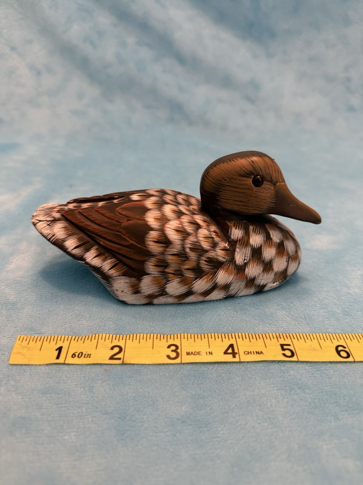 1950s Hand Carved Painted Art Stone Duck Paper Weight Peoples Republic of China