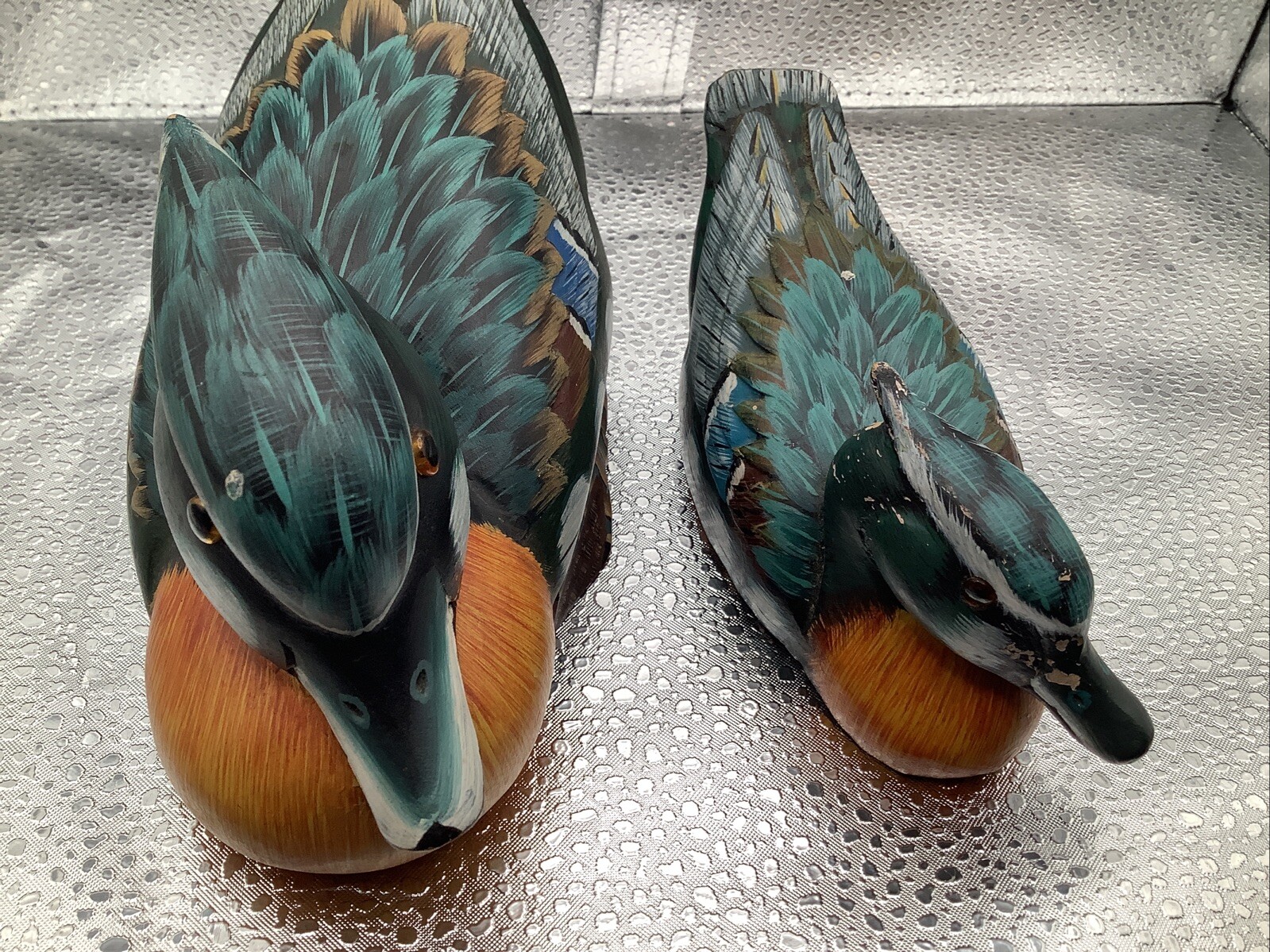 Vintage Solid Wood Carved Painted Drake Duck Decoy Made In The Republic Of China