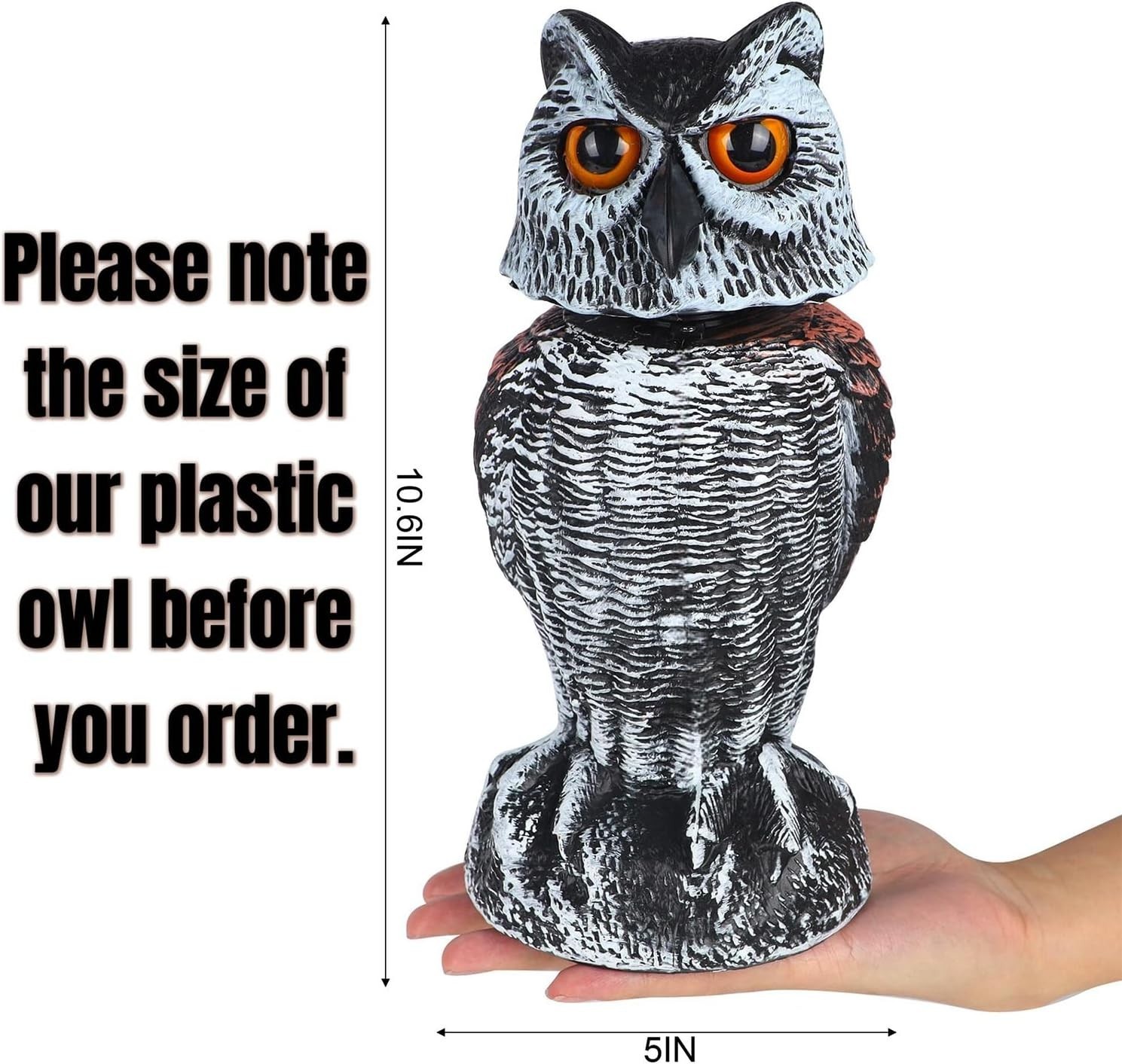 Versatile 3-Pack of Horned Owl Decoys – Elegant Bird Deterrents for Outdoor Use