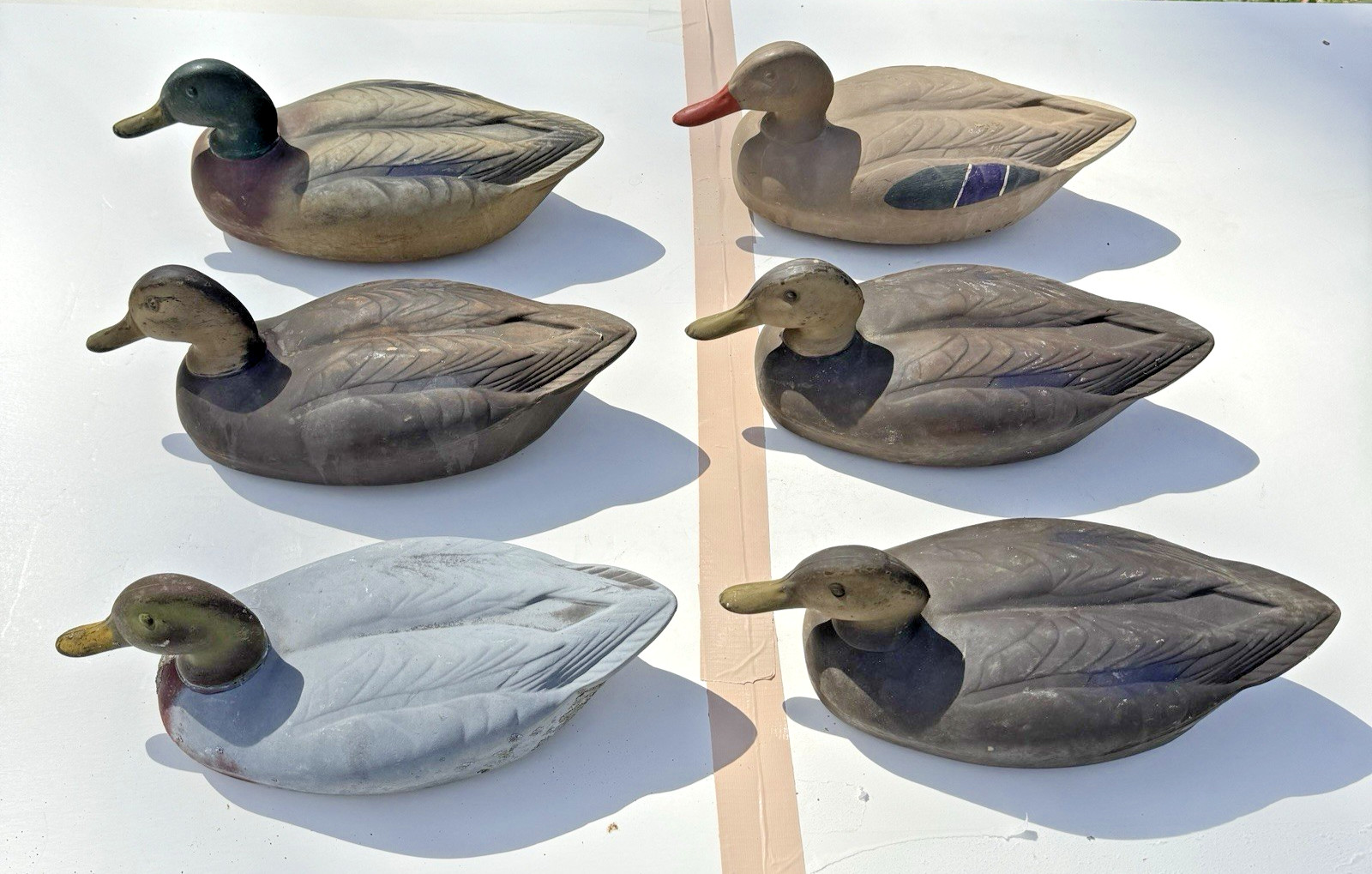 Lot of 6 Vintage Herters Inc Duck Decoys 1960 Durlon & Tenite Waseca Minn USA