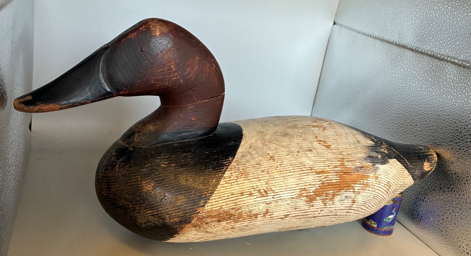 Vintage 1940s Maryland Madison Mitchell? Red Head Working Duck Decoy