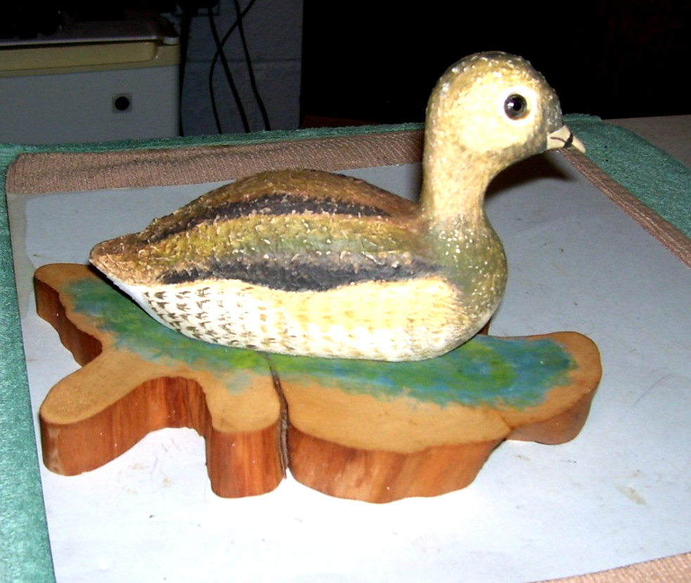 Vintage Dod Rowe Wooden Carved Decoy Shorebird Duck, Signed