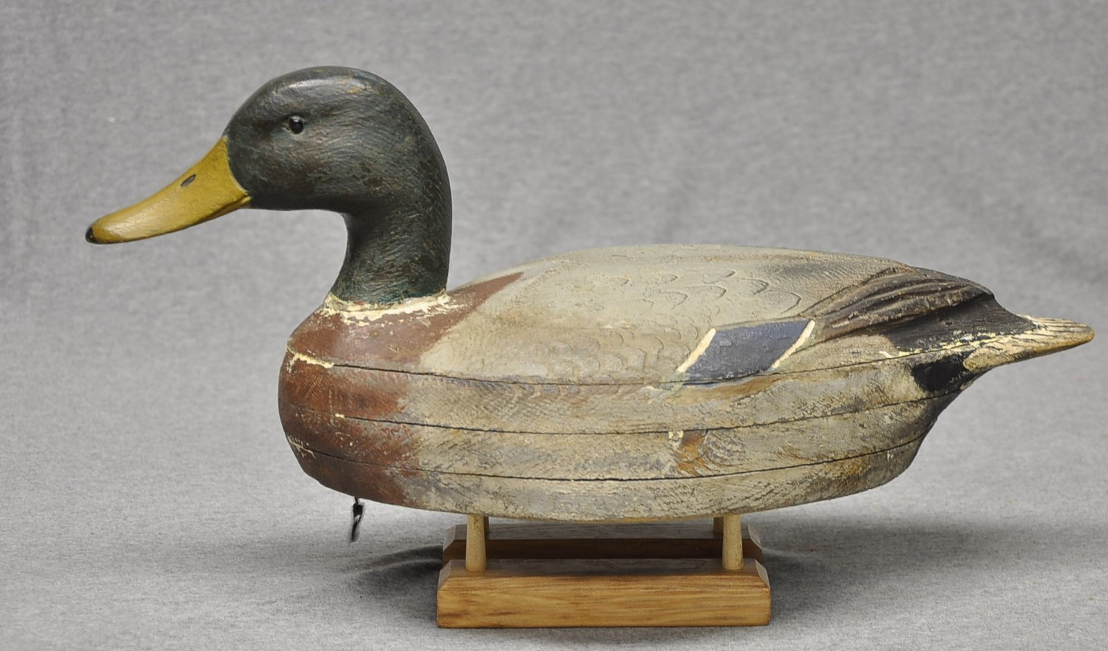 RARE BEN SCHMIDT DRAKE MALLARD GLASS EYE DUCK DECOY ORIGINAL PAINT 4PCS. BODY MI