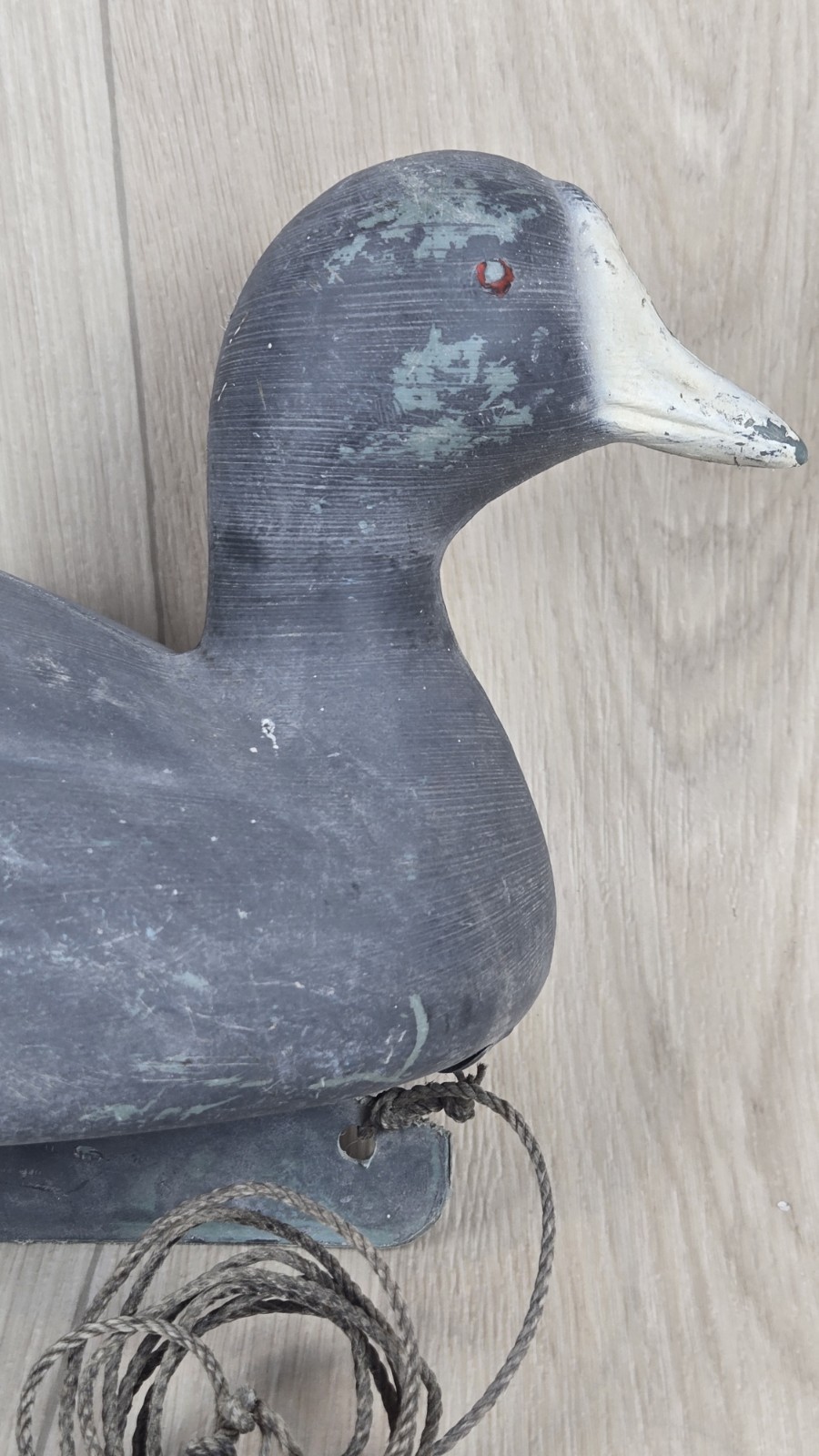 Vintage Plastic Herters Coot Decoy w/ Weights Hunting Man Cave Rustic Cabin