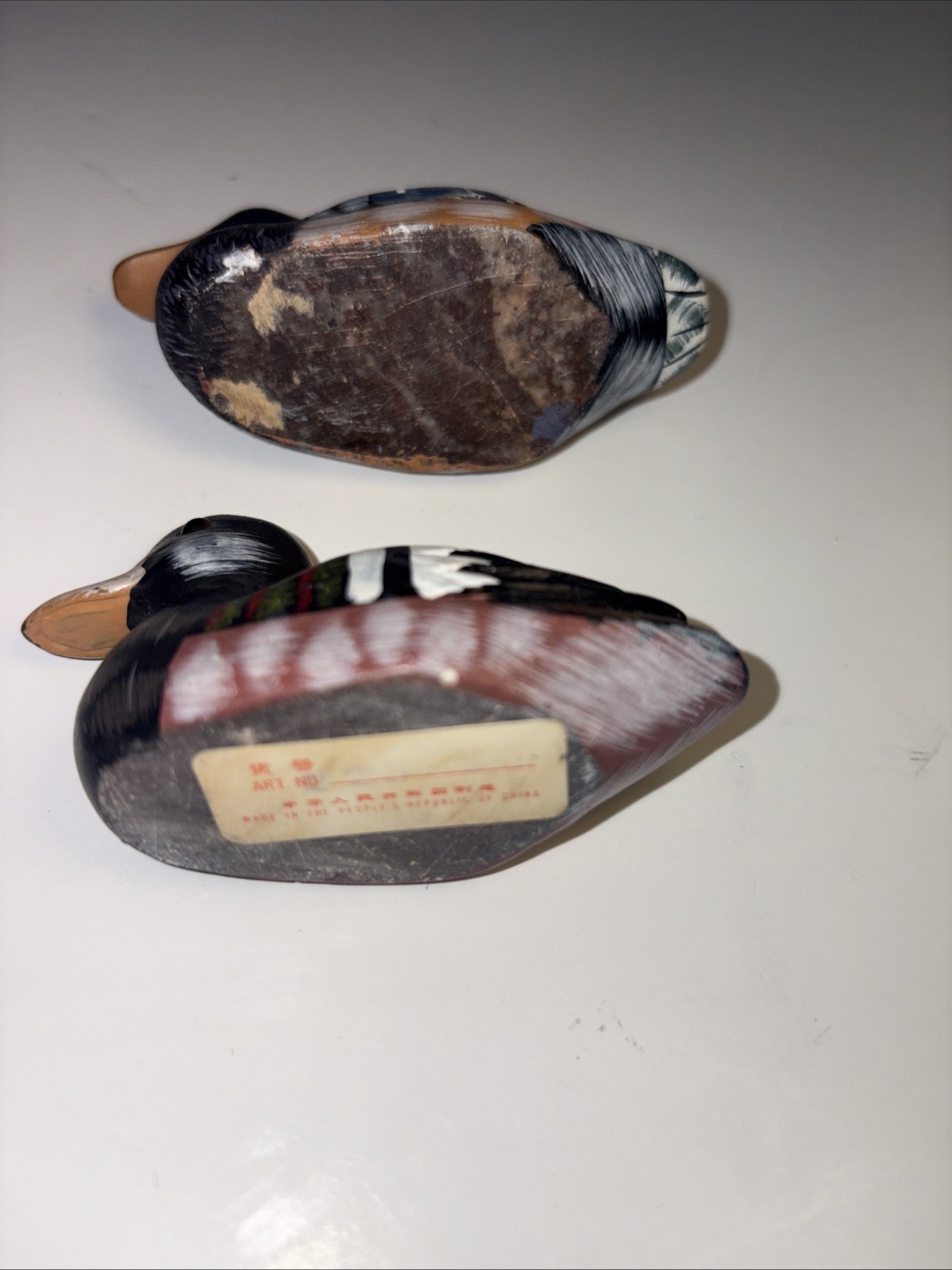 Lot of 2 Duck Decoy Made In The People’s Republic Of China Painted Art