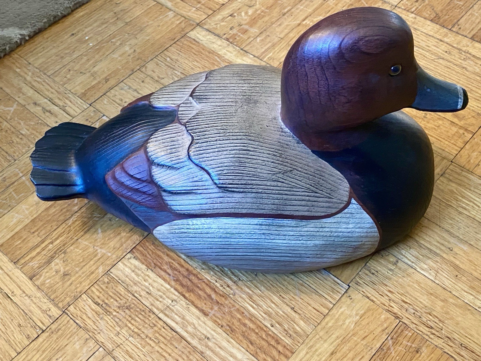 Artist Signed Tom Taber Ducks Unlimited Redhead Duck Decoy Medallion