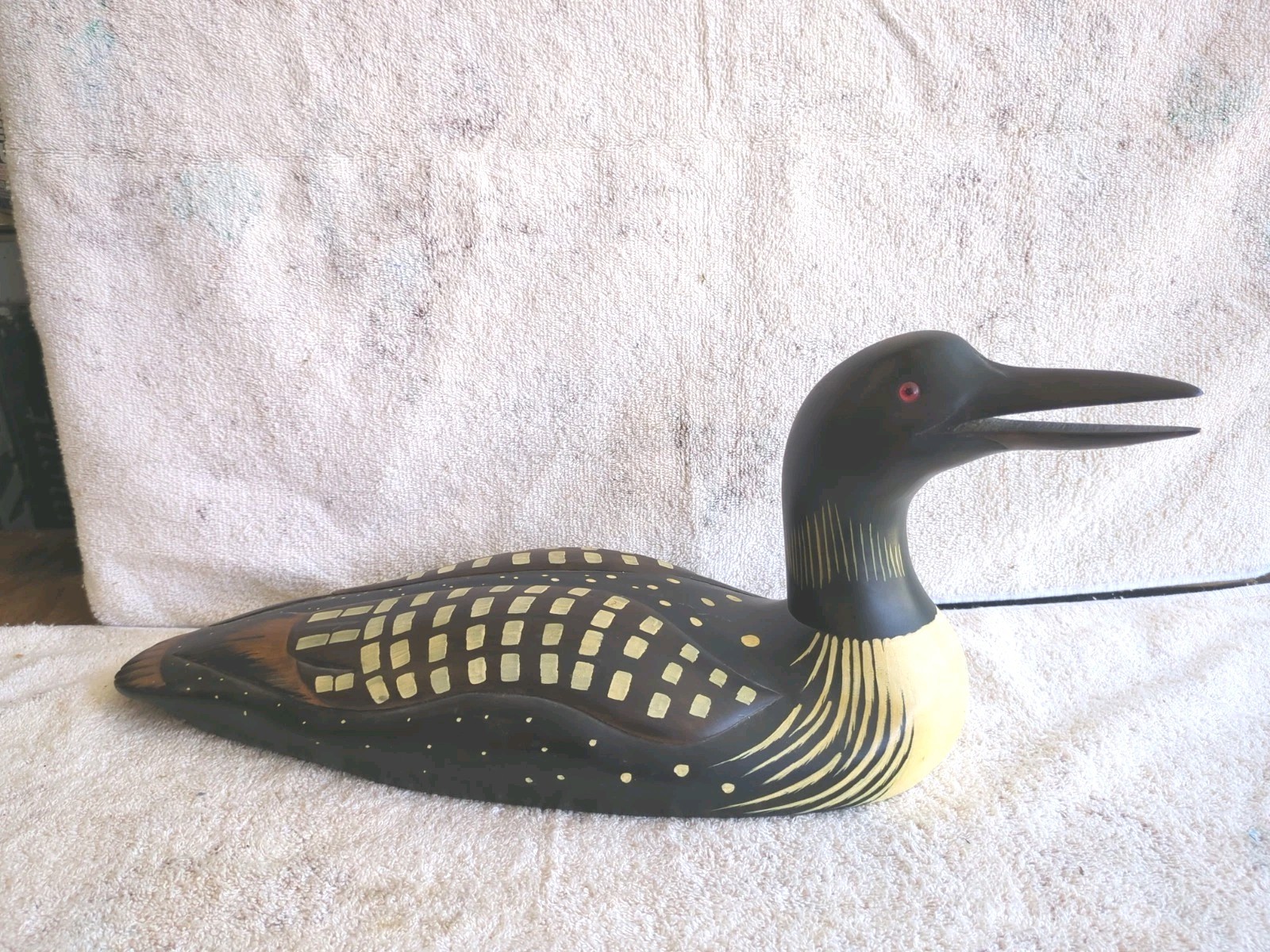 DUCKS UNLIMITED WOODEN LOON DECOY LAC LA CROIX COLLECTION 1986-1987 #260