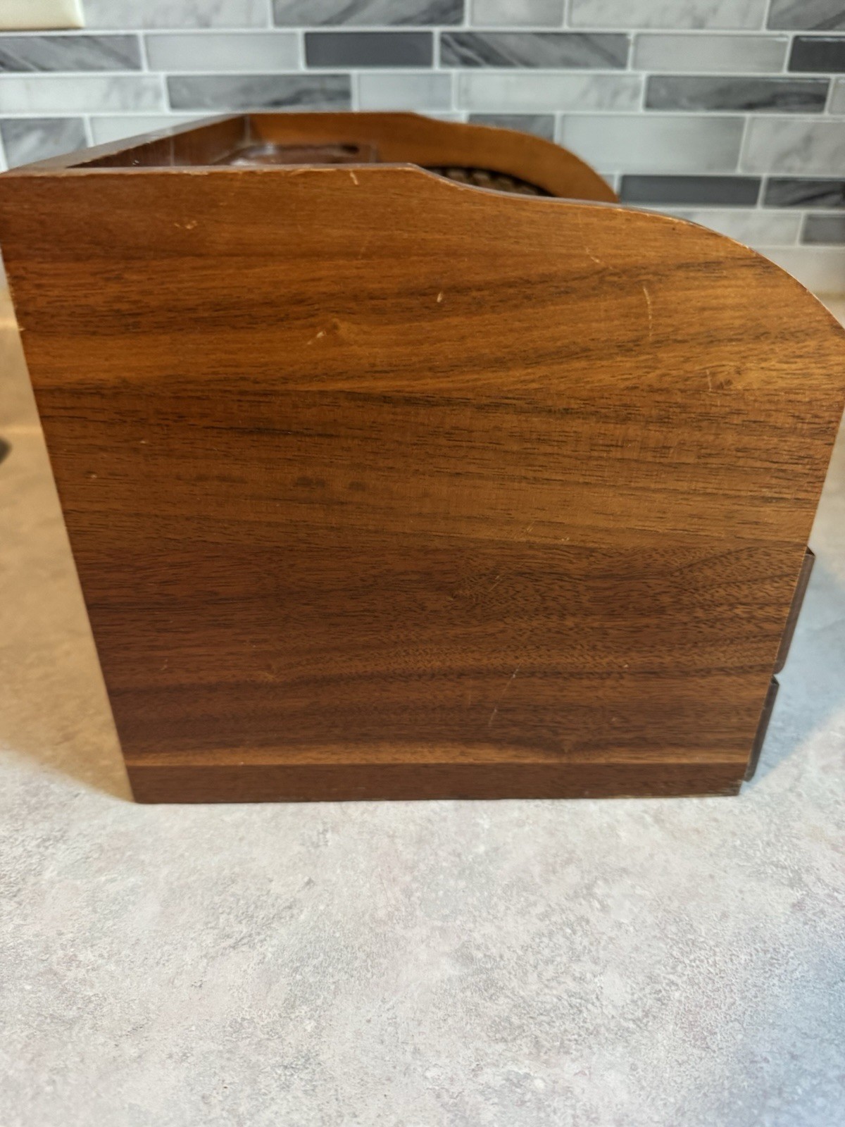 Vintage Wooden With Red Velvet 11” Long and 7.5” Tall! Needs Cleaning!