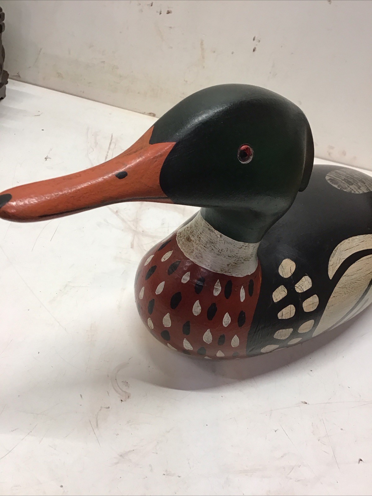 Red-breasted Merganser Drake Duck Decoy 20” Long Excellent Condition
