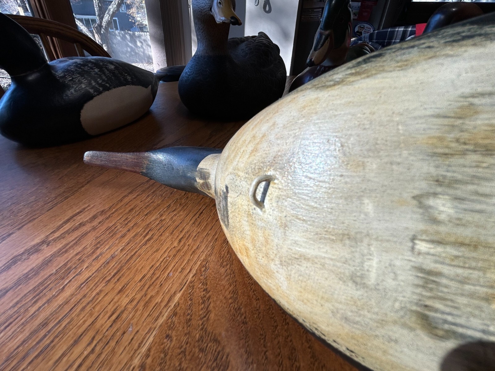 Excellent Condition Hand Crafted Wood Wooden Duck Decoy Folk Art Signed Artist