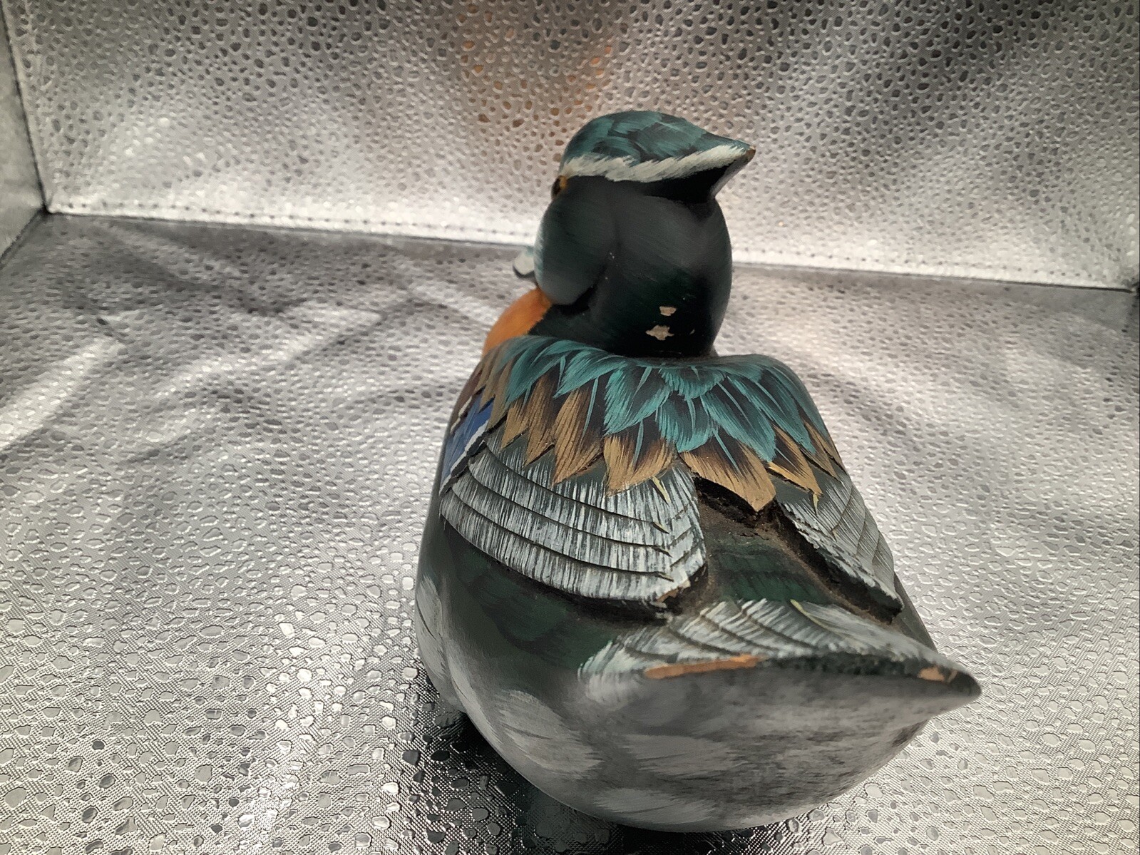 Vintage Solid Wood Carved Painted Drake Duck Decoy Made In The Republic Of China