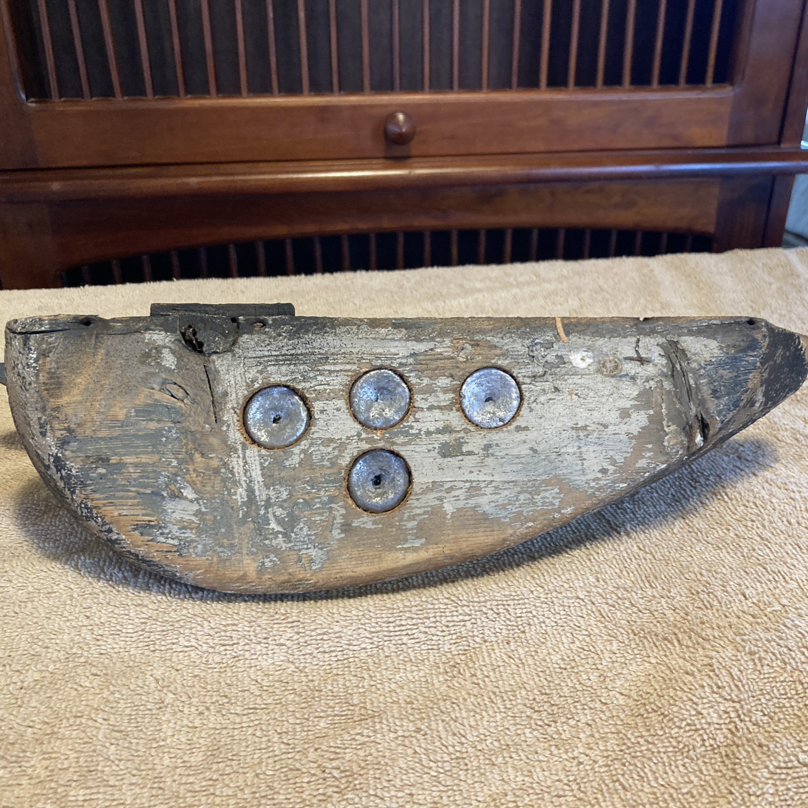 Vintage Folk Art Wooden Hand-Carved Duck Decoy – Cut In Half For Home Display