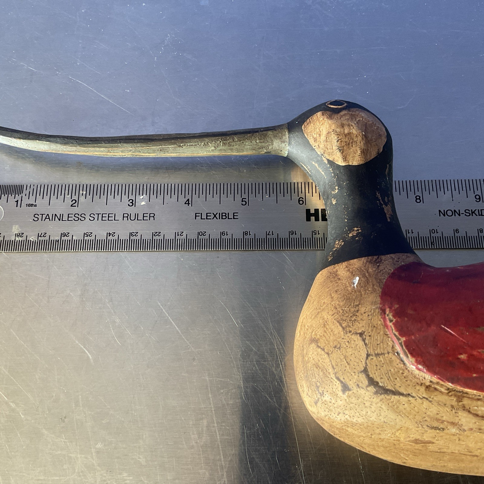 Vintage/Antique Hand Carved Painted Shorebird Curlew Decoy 13 Inches