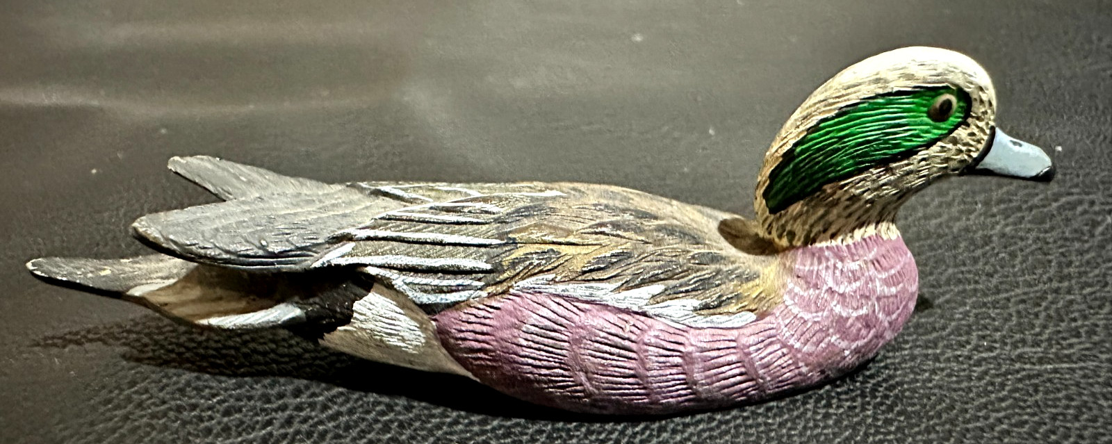 1970’S BILL CALLAHAN SIGNED WIDGEON DRAKE HAND PAINTED MINI PEWTER DUCK DECOY