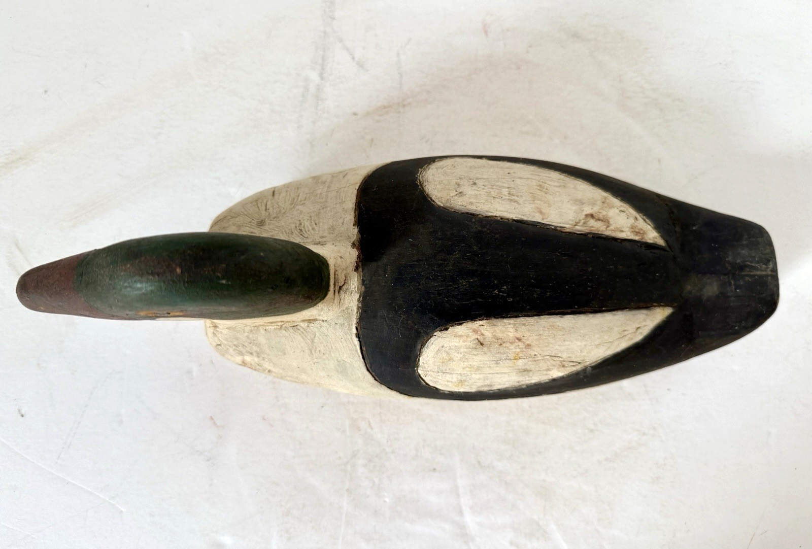 Vintage Primitive Style Goldeneye Duck Decoy Pair, Tack Eyes, Inletted Head