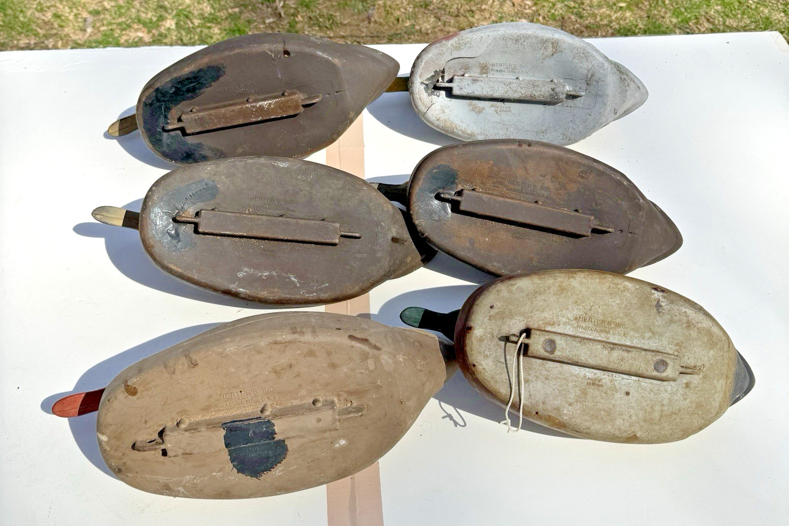 Lot of 6 Vintage Herters Inc Duck Decoys 1960 Durlon & Tenite Waseca Minn USA