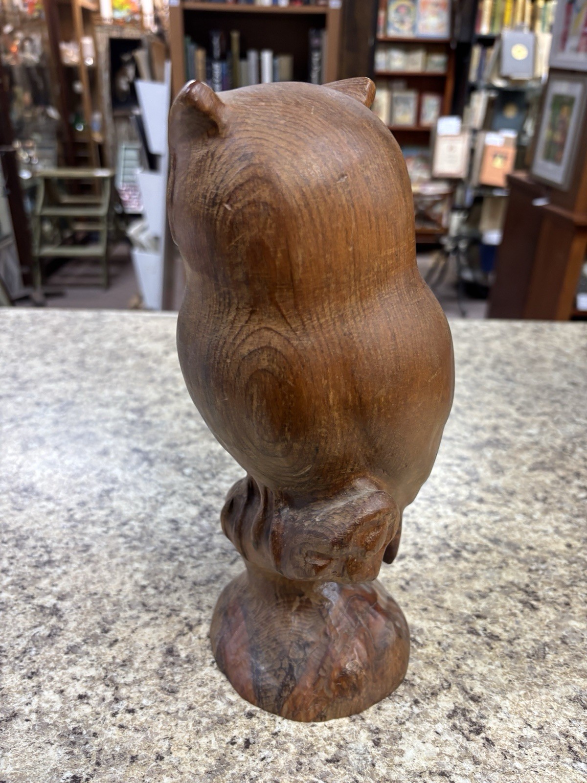 Vintage! RD LEWIS 1979 Wooden Owl Decoy 11″ tall.