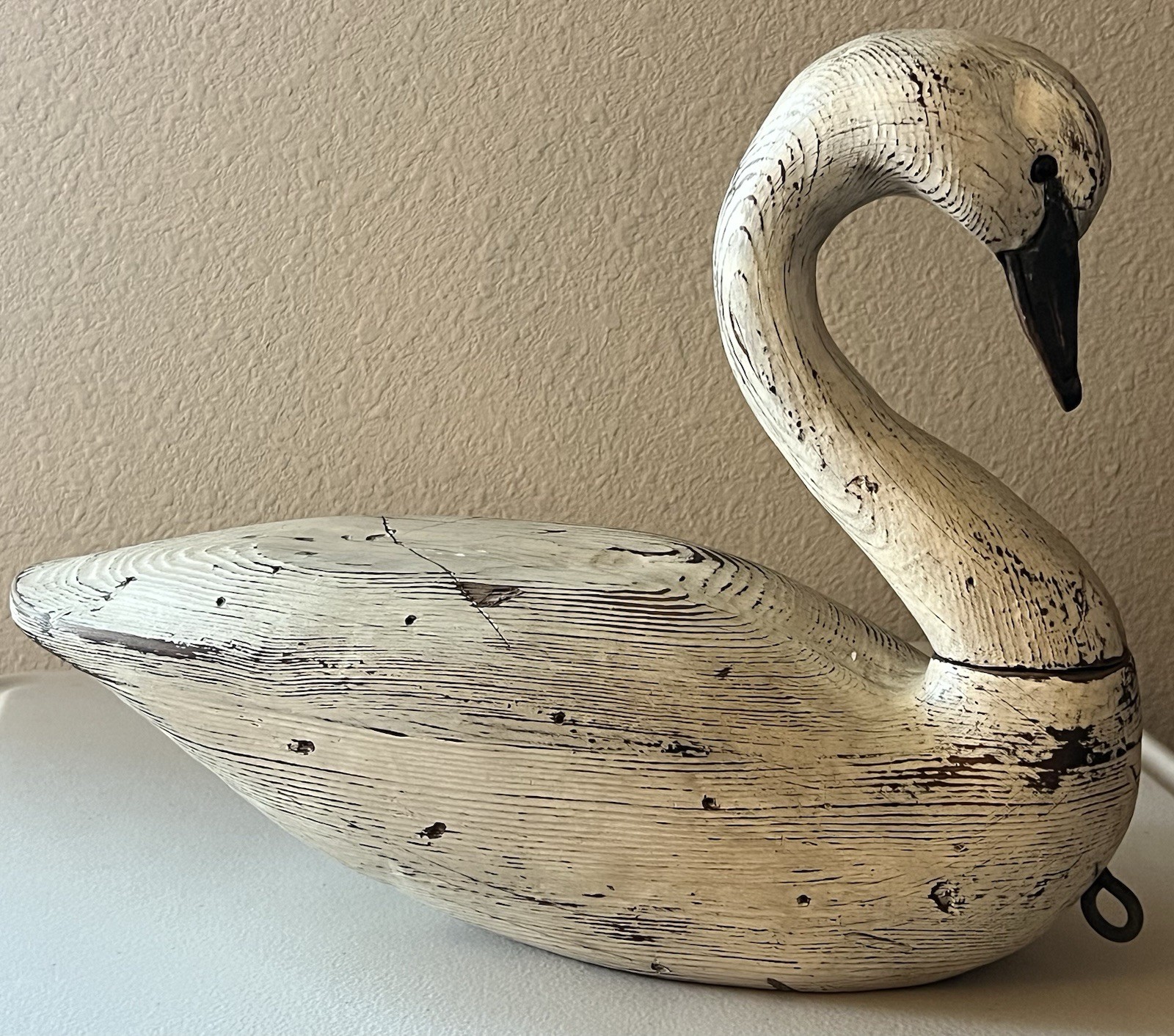 VTG T. J. Hooker Of Ducks Unlimited RARE Hand Carved Swan Duck Decoy SIGNED