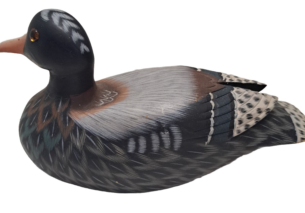 Vintage Colorful Hand Carved Duck Decoy Made In People’s Republic of China