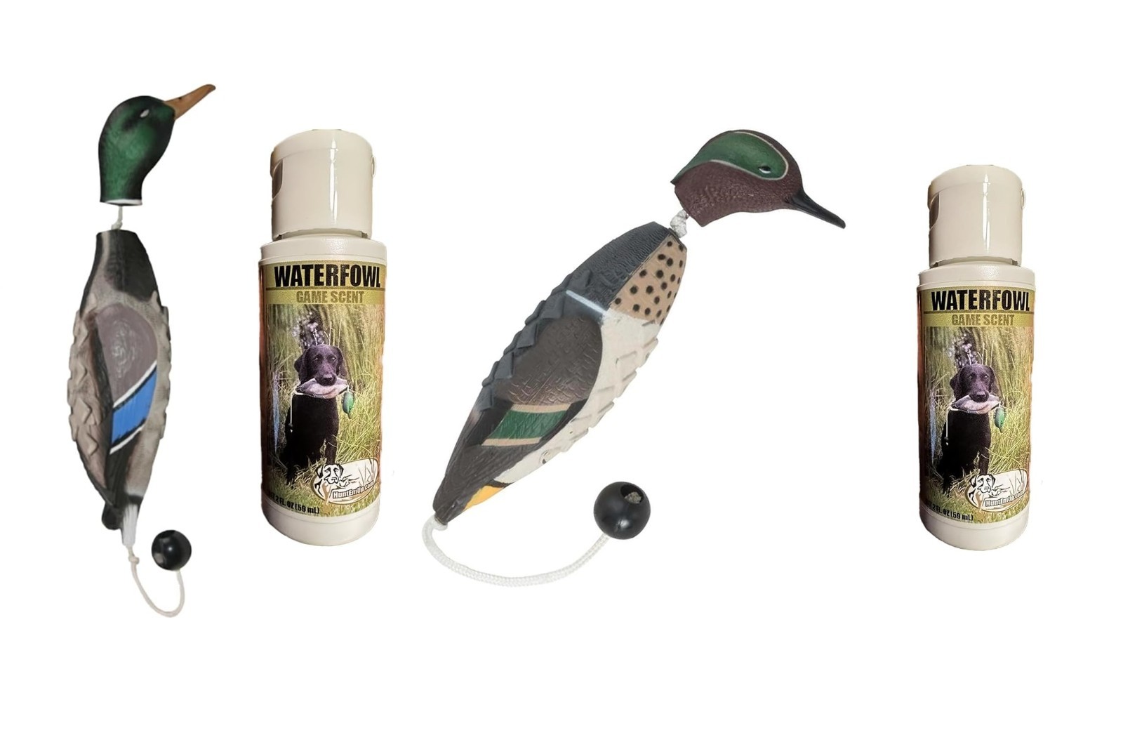 NEW! Set of 2 Ultimate Hunting Dog Training Scents and Realistic Duck Dummys