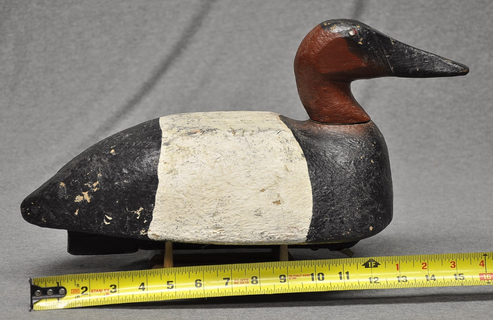 WISCONSON CANVASBACK drake duck decoy original paint UNKNOWN EVANS INFLUENCED