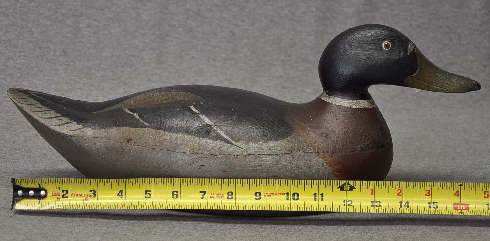 MASON PREMIER GRADE MALLARD DRAKE DUCK DECOY ORIGINAL PAINT NEVER RIGGED